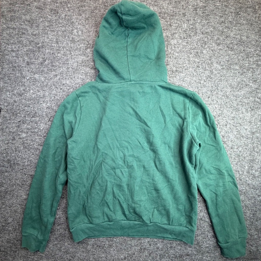 PINK Victoria's Secret Hoodie Women L Green Sherpa Lined Pullover Sweatshirt - Picture 3 of 11